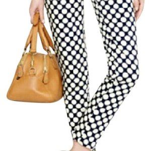 J.Crew Navy Blue and Cream City Fit Pants size6